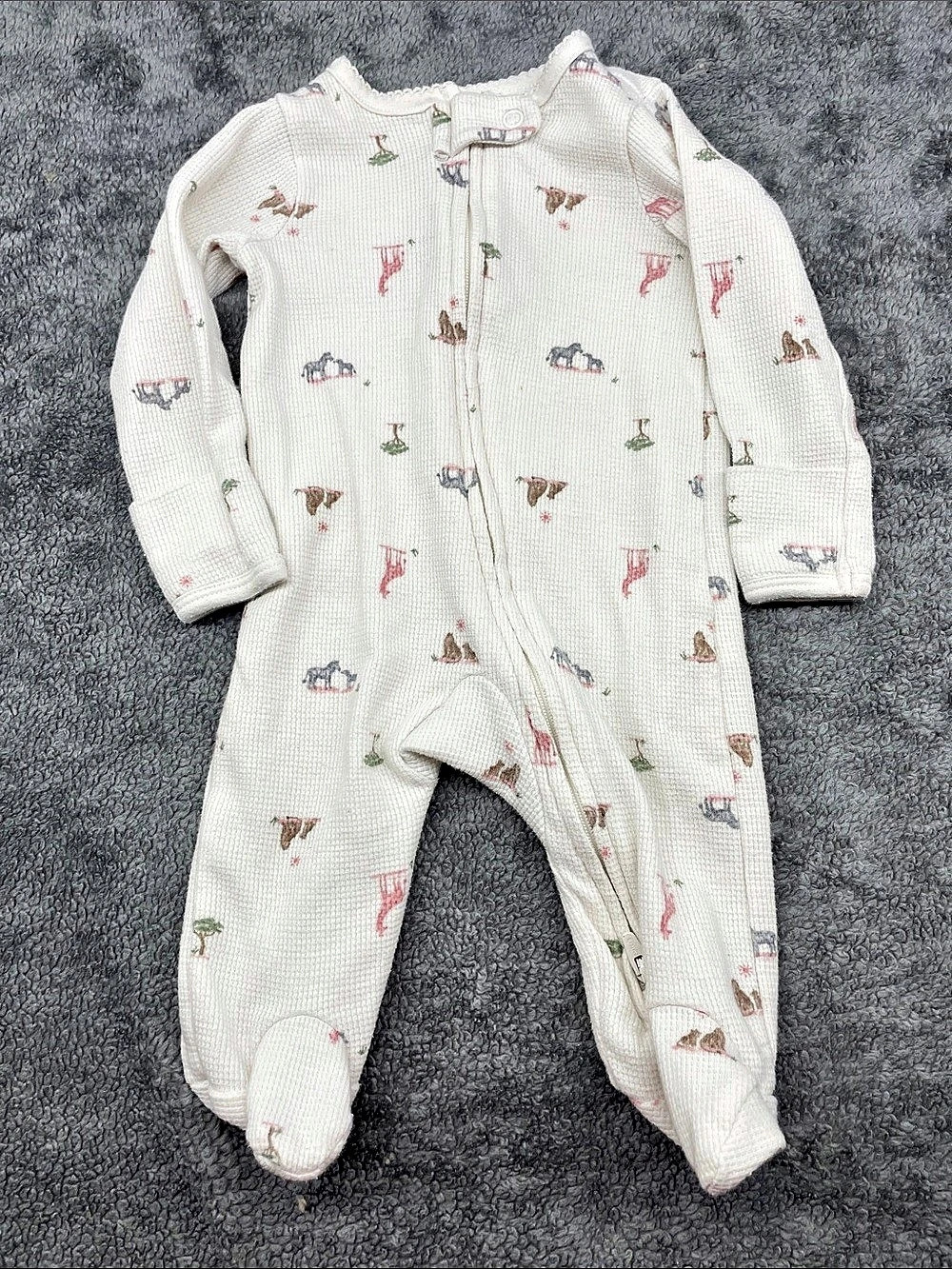 Carter's Baby Footie Safari Animal Print Baby 3M